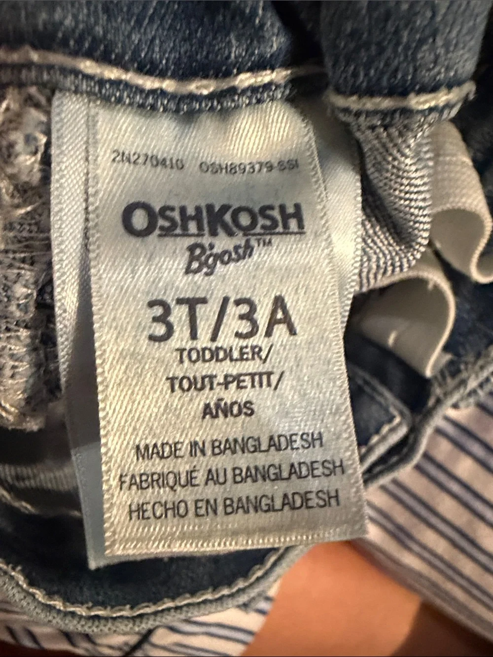 OshKosh B'gosh Light Blue Denim Button-Front Girls' Shorts with Elastic Waist